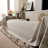 Sofa Cover Throw with Subtle Textured Stripes Lightweight Smooth Couch Slipcover - Ornate Home