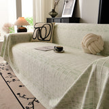 Sofa Cover Throw with Subtle Textured Stripes Lightweight Smooth Couch Slipcover - Ornate Home