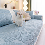 Sofa Cover for Leather & Fabric Couches, 3D Leaf Embossed Quilted Furniture Covers - Ornate Home