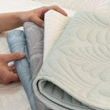 Sofa Cover for Leather & Fabric Couches, 3D Leaf Embossed Quilted Furniture Covers - Ornate Home