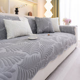 Sofa Cover for Leather & Fabric Couches, 3D Leaf Embossed Quilted Furniture Covers - Ornate Home