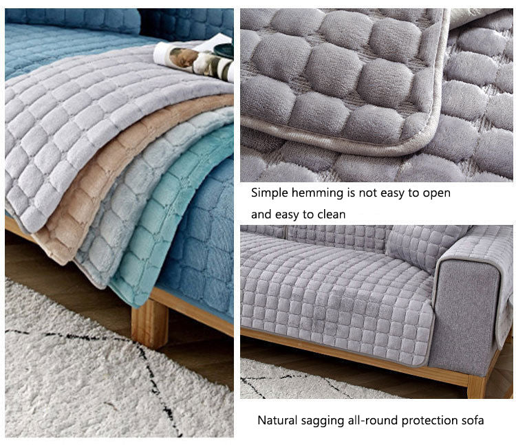 Sofa Cushion Plush Winter Thick Non-Slip Sofa Cushion Sofa Towel Flannel Cushion Universal Sofa Decoration Cover - Ornate Home