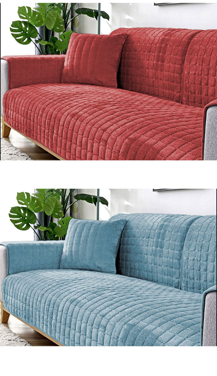 Sofa Cushion Plush Winter Thick Non-Slip Sofa Cushion Sofa Towel Flannel Cushion Universal Sofa Decoration Cover - Ornate Home