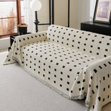 Sofa Throw Blanket with Woven Geometric Pattern & Tassels, Soft & Thick Couch Cover - Ornate Home
