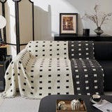 Sofa Throw Blanket with Woven Geometric Pattern & Tassels, Soft & Thick Couch Cover - Ornate Home