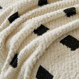 Sofa Throw Blanket with Woven Geometric Pattern & Tassels, Soft & Thick Couch Cover - Ornate Home