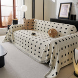 Sofa Throw Blanket with Woven Geometric Pattern & Tassels, Soft & Thick Couch Cover - Ornate Home