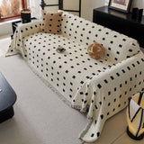 Sofa Throw Blanket with Woven Geometric Pattern & Tassels, Soft & Thick Couch Cover - Ornate Home