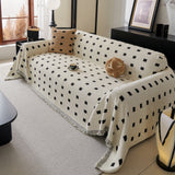 Sofa Throw Blanket with Woven Geometric Pattern & Tassels, Soft & Thick Couch Cover - Ornate Home