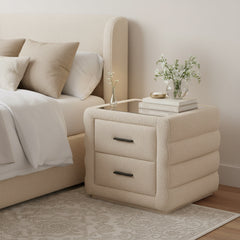 Soffice Beige Nightstand - Ornate Home