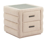 Soffice Beige Nightstand - Ornate Home