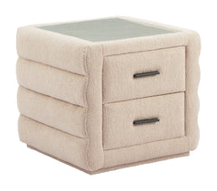 Soffice Beige Nightstand - Ornate Home