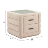 Soffice Beige Nightstand - Ornate Home