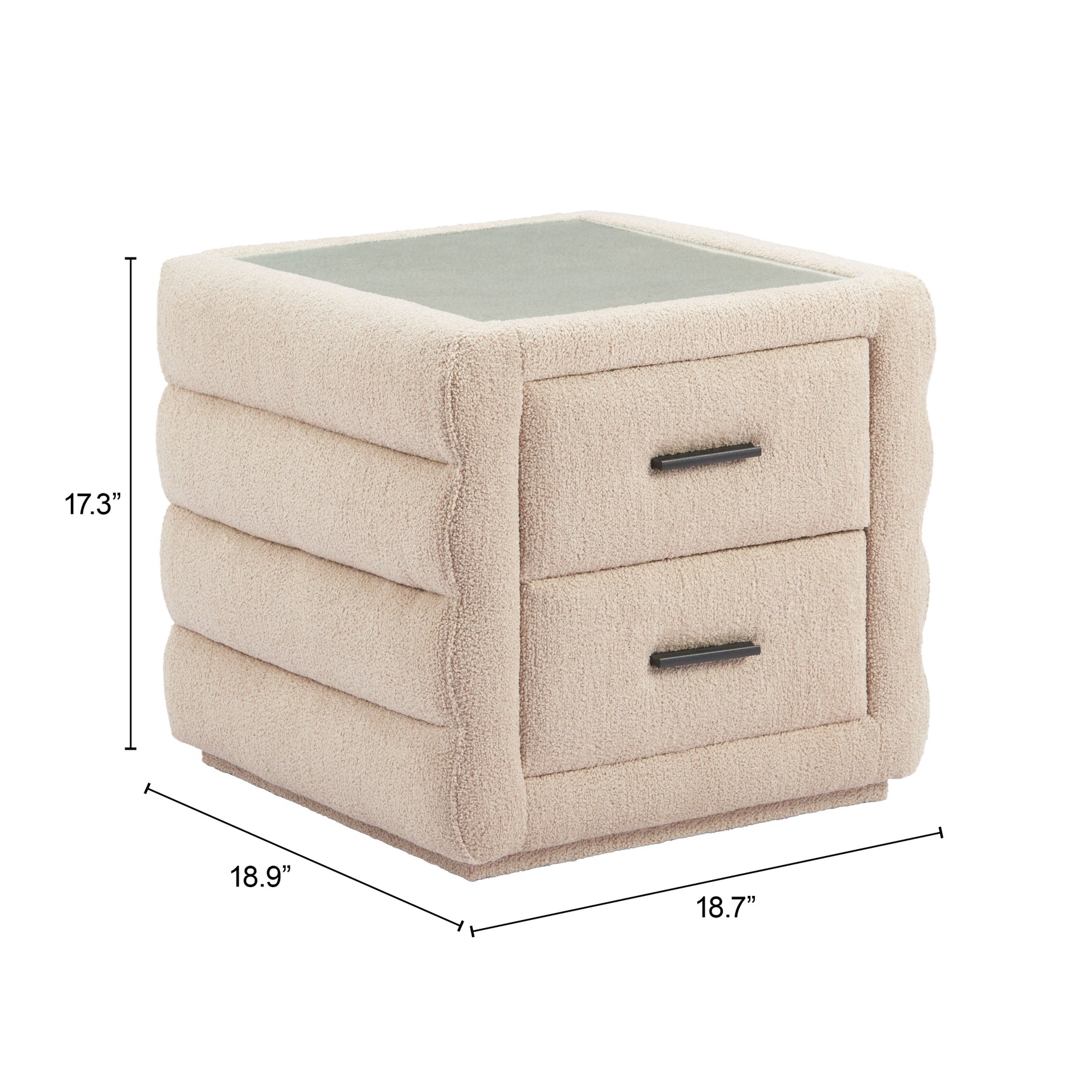 Soffice Beige Nightstand - Ornate Home