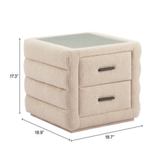 Soffice Beige Nightstand - Ornate Home