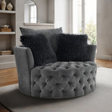 Sofi Dark Gray Swivel Chair - Ornate Home