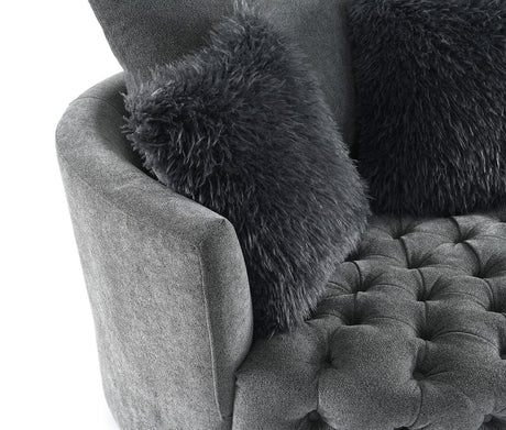 Sofi Dark Gray Swivel Chair - Ornate Home