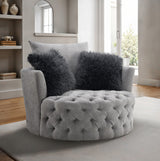 Sofi Light Gray Swivel Chair - Ornate Home