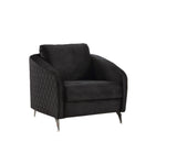 Sofia Black 36"W Velvet Accent Armchair - Ornate Home