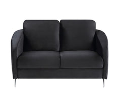 Sofia Black 55"W Velvet Loveseat - Ornate Home
