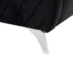 Sofia Black 55"W Velvet Loveseat - Ornate Home