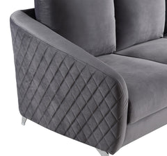 Sofia Gray 55"W Velvet Loveseat - Ornate Home