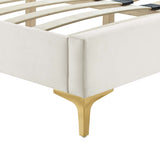 Sofia White Channel Tufted Performance Velvet Full Platform Bed - 81.5x57.5x36" - Ornate Home