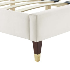 Sofia White Channel Tufted Performance Velvet King Platform Bed - 86.5x79" - Ornate Home