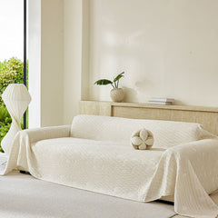 Soft Breathable Sofa Cover Blanket,Botanical Embossed Furniture Protector Throw Cover - Ornate Home