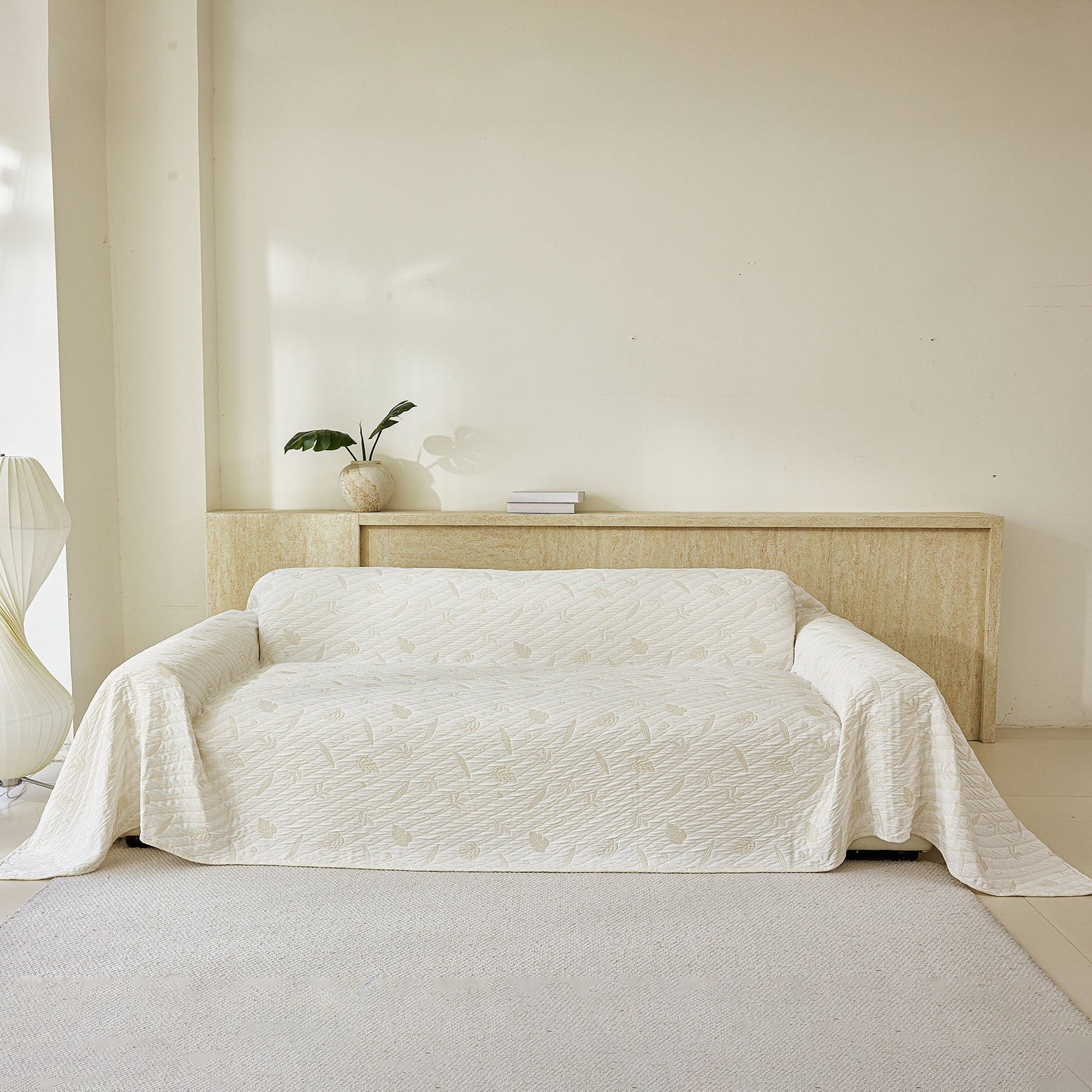 Soft Breathable Sofa Cover Blanket,Botanical Embossed Furniture Protector Throw Cover - Ornate Home