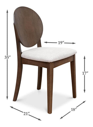 Soft Contour Brown Round Back Side Chair (Set of 2) - Ornate Home