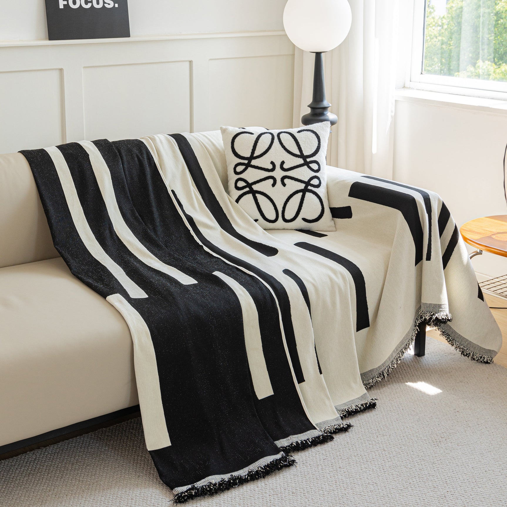 Soft Cozy Chenille Throw Cover for Couch with Tassel Accents, Dustproof Soft Throws for Sofa - Ornate Home