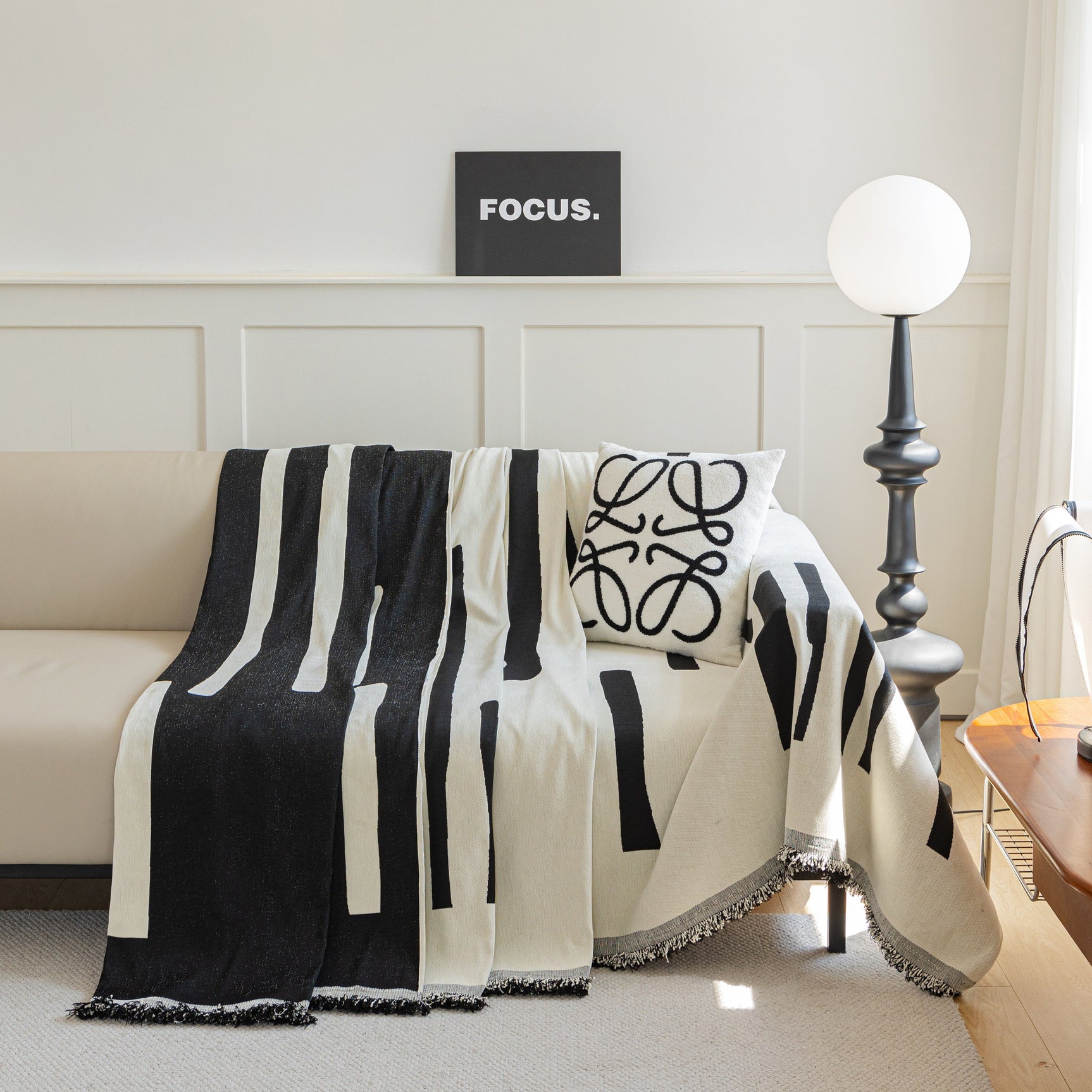 Soft Cozy Chenille Throw Cover for Couch with Tassel Accents, Dustproof Soft Throws for Sofa - Ornate Home