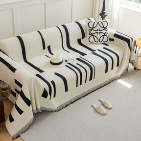 Soft Cozy Chenille Throw Cover for Couch with Tassel Accents, Dustproof Soft Throws for Sofa - Ornate Home