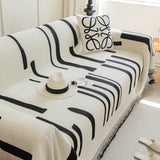 Soft Cozy Chenille Throw Cover for Couch with Tassel Accents, Dustproof Soft Throws for Sofa - Ornate Home