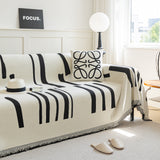 Soft Cozy Chenille Throw Cover for Couch with Tassel Accents, Dustproof Soft Throws for Sofa - Ornate Home