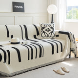 Soft Cozy Chenille Throw Cover for Couch with Tassel Accents, Dustproof Soft Throws for Sofa - Ornate Home