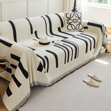 Soft Cozy Chenille Throw Cover for Couch with Tassel Accents, Dustproof Soft Throws for Sofa - Ornate Home