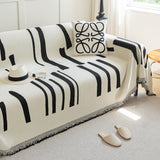 Soft Cozy Chenille Throw Cover for Couch with Tassel Accents, Dustproof Soft Throws for Sofa - Ornate Home