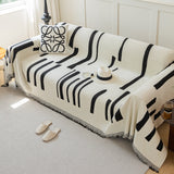 Soft Cozy Chenille Throw Cover for Couch with Tassel Accents, Dustproof Soft Throws for Sofa - Ornate Home