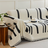 Soft Cozy Chenille Throw Cover for Couch with Tassel Accents, Dustproof Soft Throws for Sofa - Ornate Home