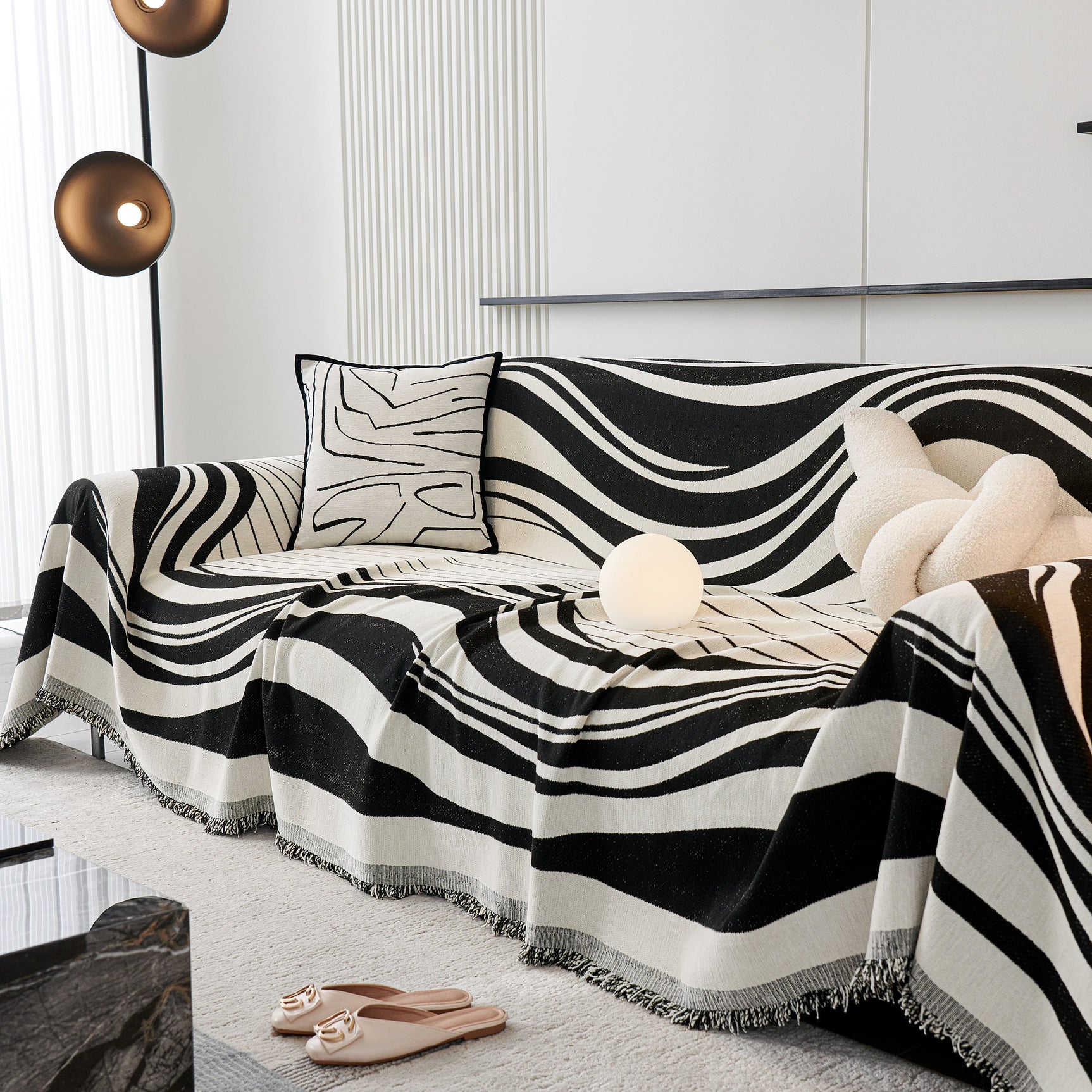 Soft Cozy Curved Throw Blankets for Couch, Sofa, Bed, Travel, Decorative Blankets for Women, Men, Kids Gift - Ornate Home