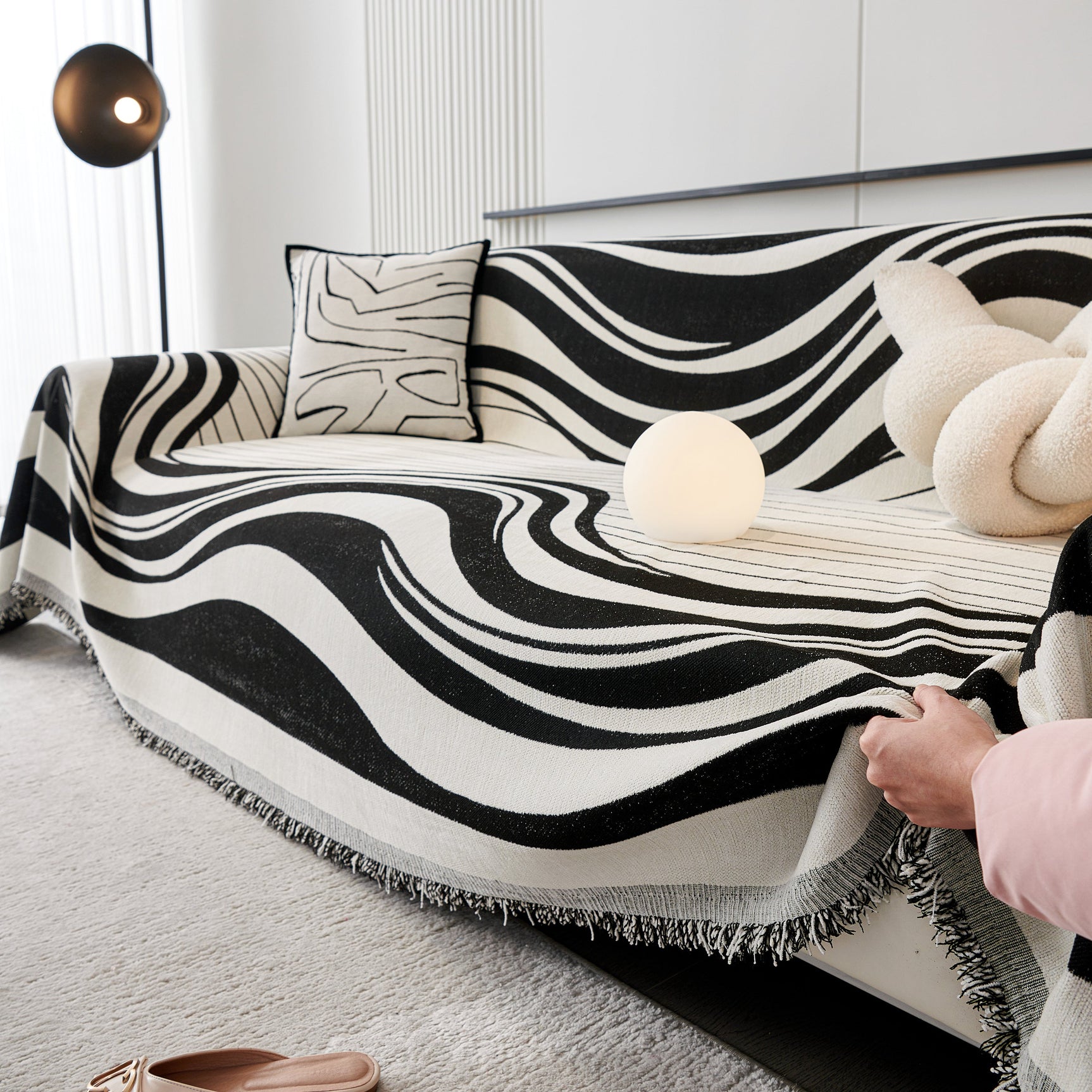 Soft Cozy Curved Throw Blankets for Couch, Sofa, Bed, Travel, Decorative Blankets for Women, Men, Kids Gift - Ornate Home