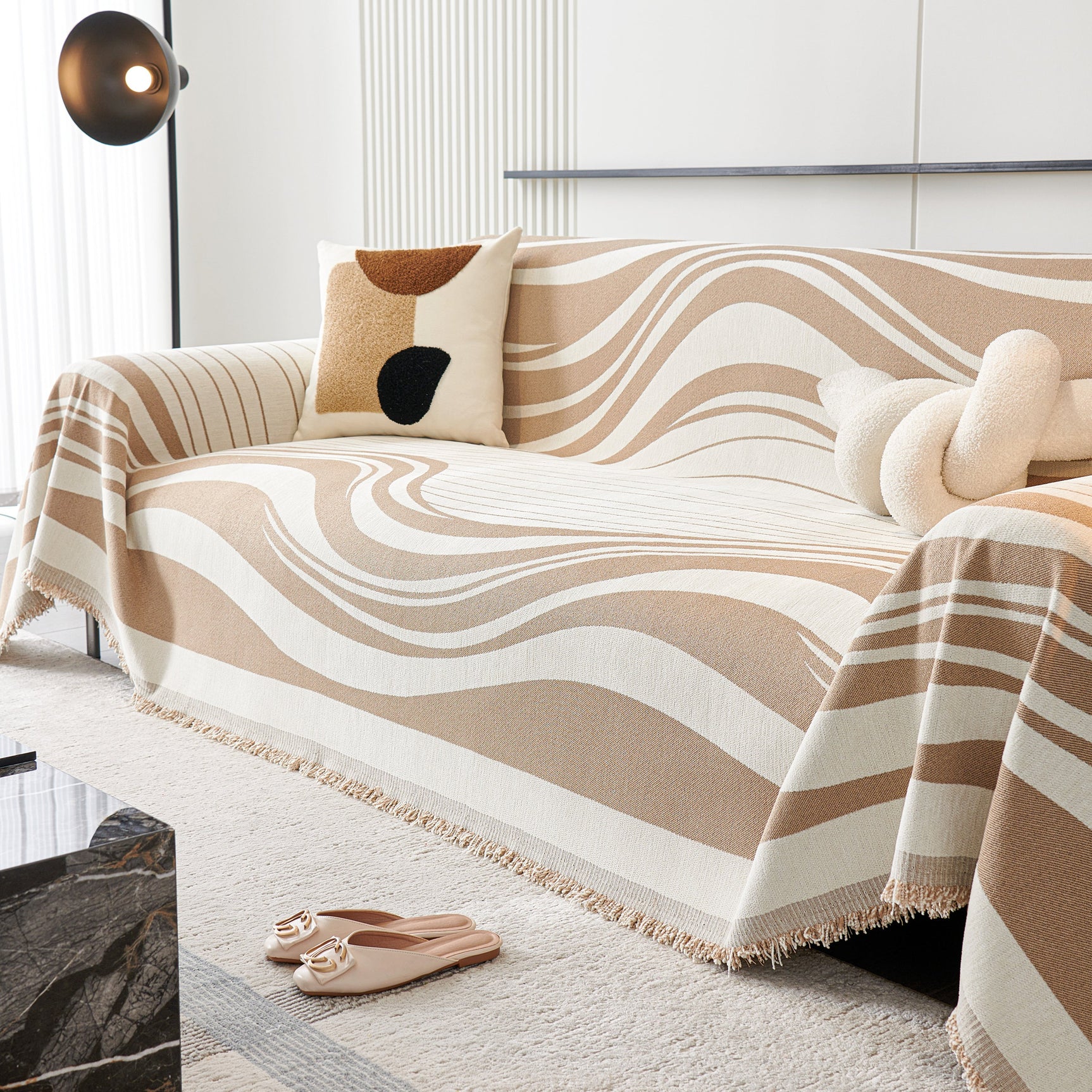 Soft Cozy Curved Throw Blankets for Couch, Sofa, Bed, Travel, Decorative Blankets for Women, Men, Kids Gift - Ornate Home