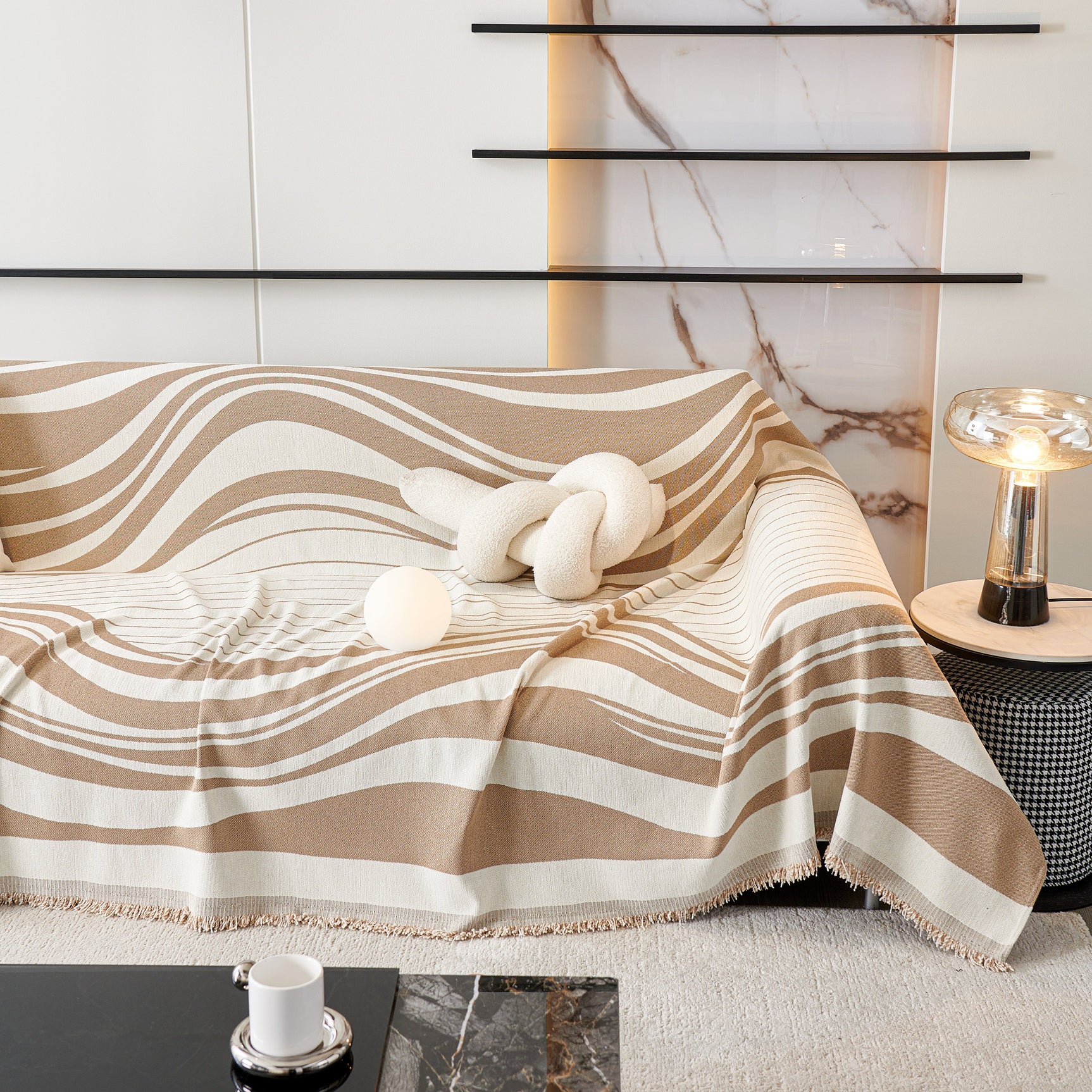 Soft Cozy Curved Throw Blankets for Couch, Sofa, Bed, Travel, Decorative Blankets for Women, Men, Kids Gift - Ornate Home