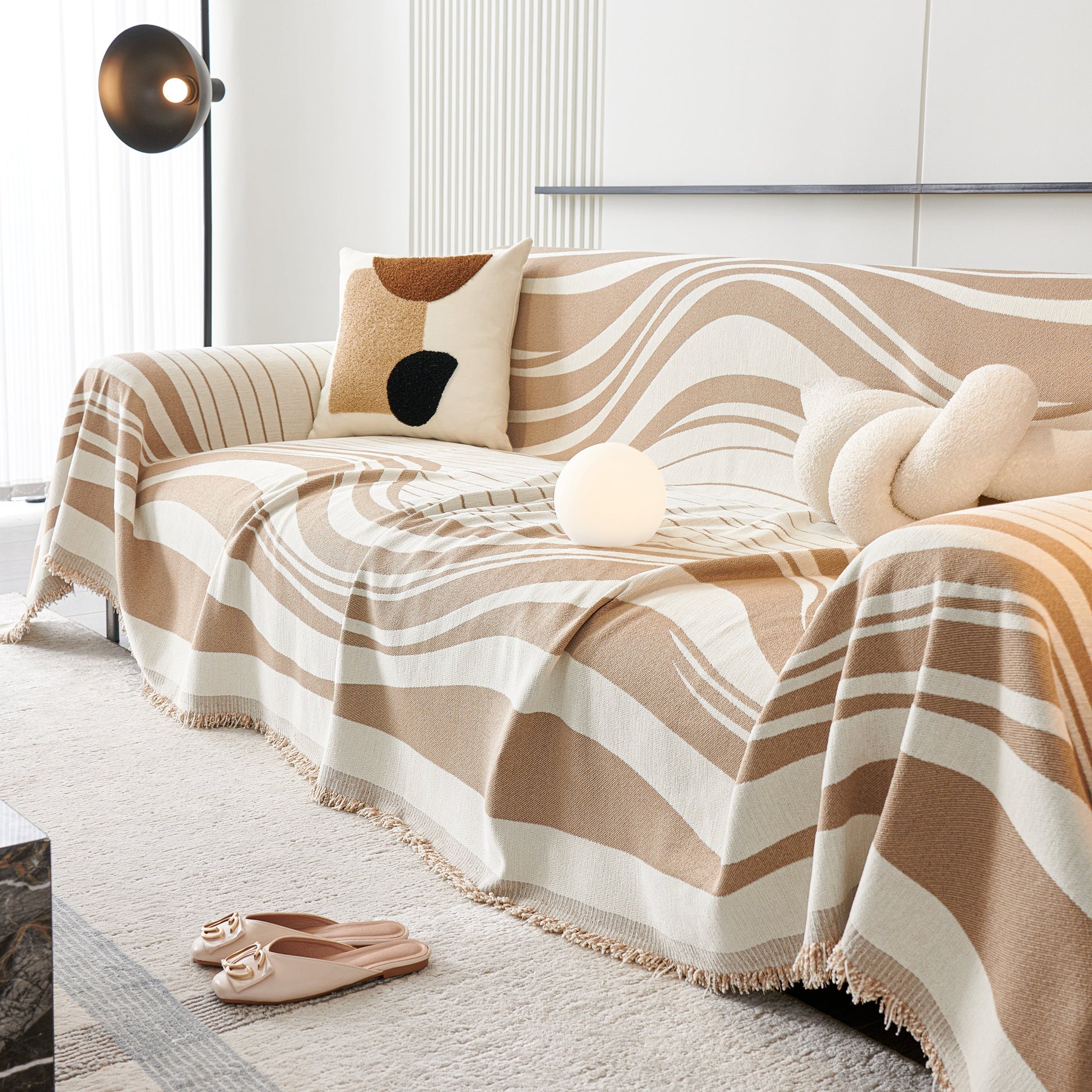 Soft Cozy Curved Throw Blankets for Couch, Sofa, Bed, Travel, Decorative Blankets for Women, Men, Kids Gift - Ornate Home