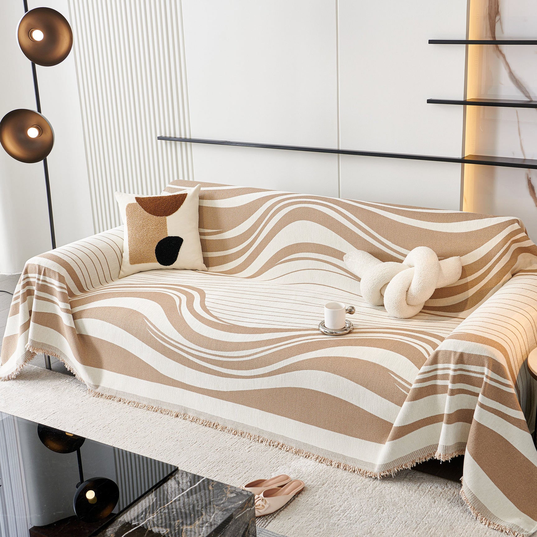 Soft Cozy Curved Throw Blankets for Couch, Sofa, Bed, Travel, Decorative Blankets for Women, Men, Kids Gift - Ornate Home