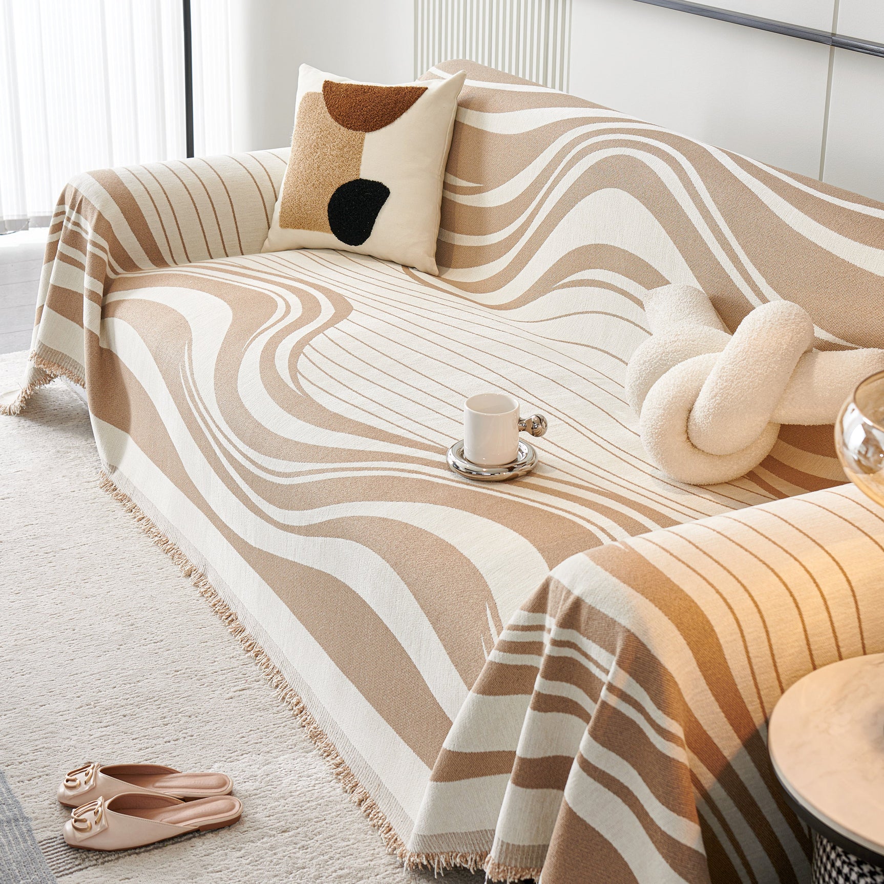Soft Cozy Curved Throw Blankets for Couch, Sofa, Bed, Travel, Decorative Blankets for Women, Men, Kids Gift - Ornate Home