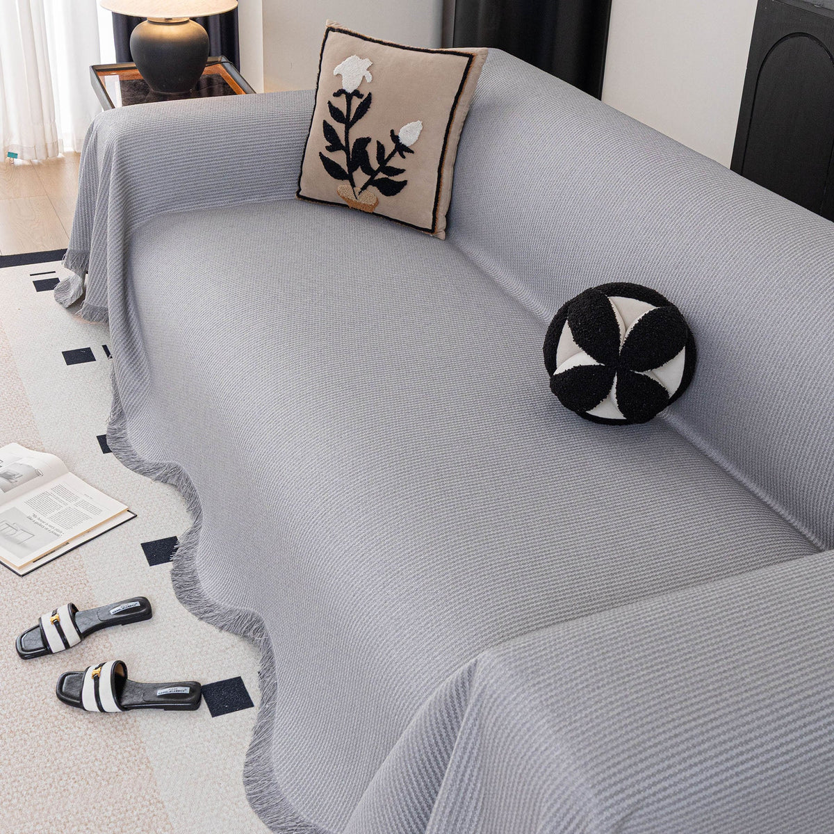 Soft Decorative Throw for Sofa and Loveseat, Textured Sofa Cover Blanket for Couch - Ornate Home