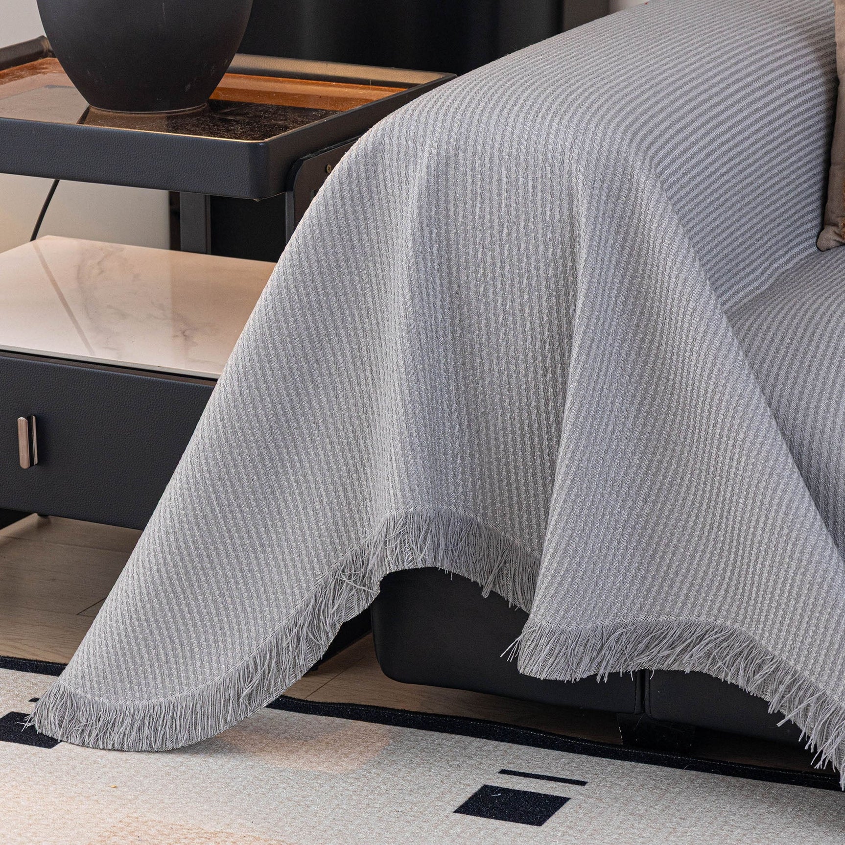 Soft Decorative Throw for Sofa and Loveseat, Textured Sofa Cover Blanket for Couch - Ornate Home